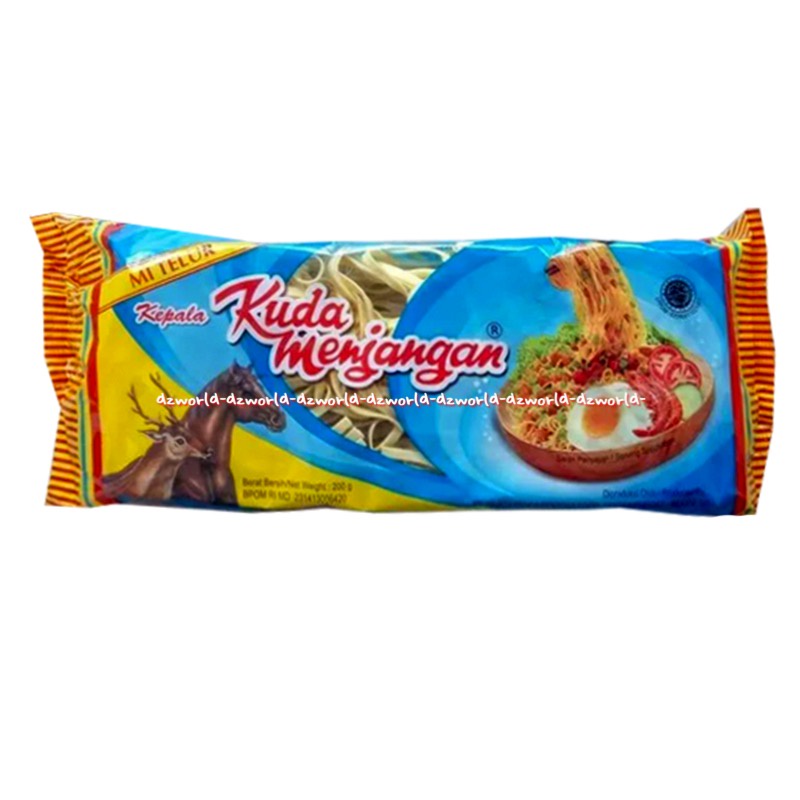 Mi Telur Kepala Kuda Menjangan 200gr Mie Kuning Telor Instan Bungkus Biru Koeda Mejangan