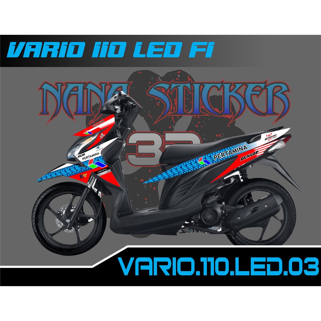 Striping VARIO 110 LED FI MANDALIKA - Stiker VARIO 110 LED PERTAMINA List Variasi Motor STICKER VARI