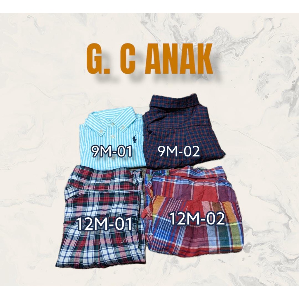 Reject Grade C Kemeja Anak random merk SIZE 0 BABY - 18Month/GRATIS ONGKIR+COD