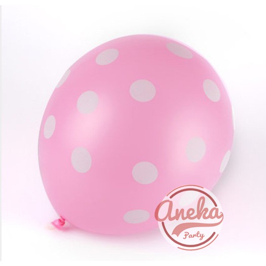 balon latex polkadot pink / balon karet polkadot pink / balon doff motif polkadot pink