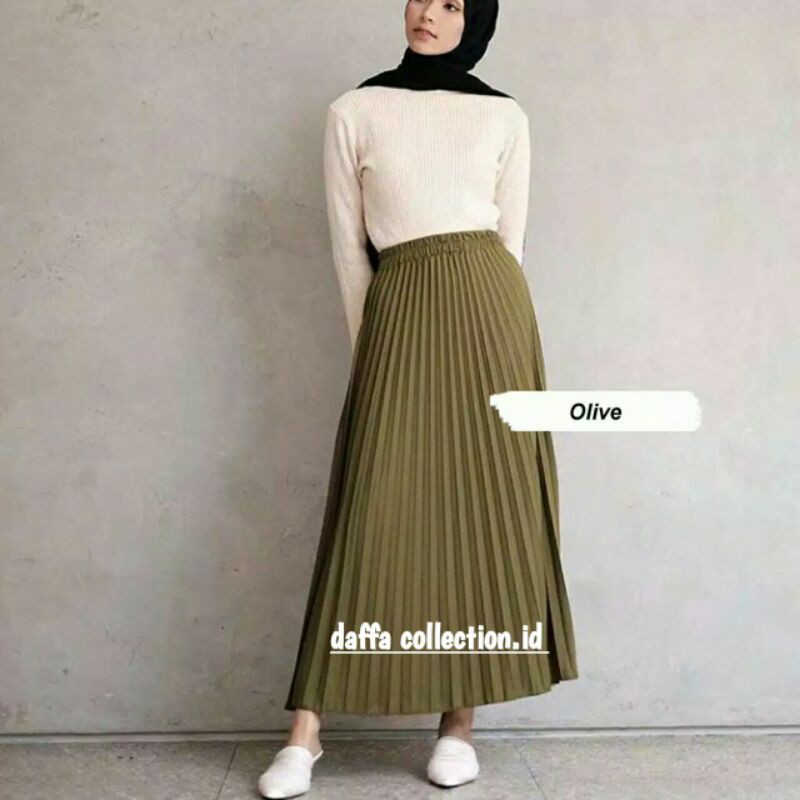 ROK PLISKET PREMIUM WARNA OLIVE