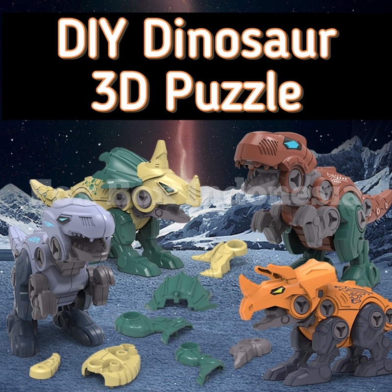 DIY Dinosaur 3D Puzzle Mainan Bongkar Pasang Dino Telur