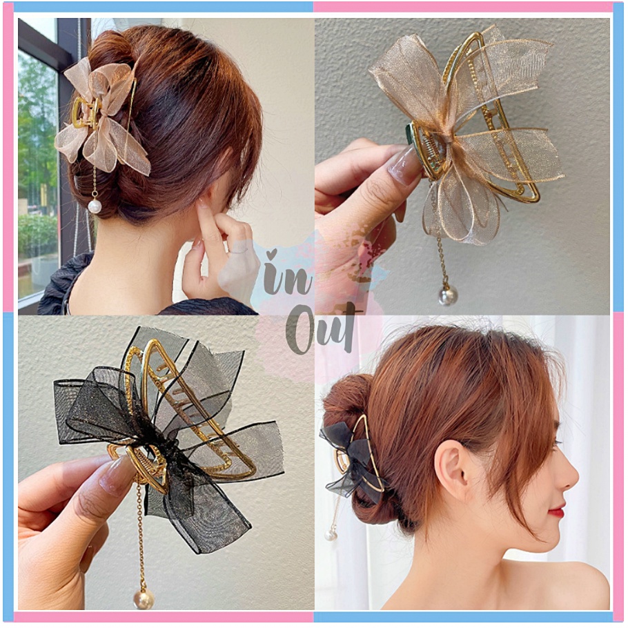 Hair Claw Metal Premium Korea Besi / Jepit Rambut / Jepitan Rambut Classic Jumbo / Jedai Rambut Pita / Hair Claw Pita kupu kupu Simple ACC23