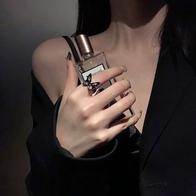 Cincin Model Terbuka Desain Kupu-Kupu Bahan Zircon