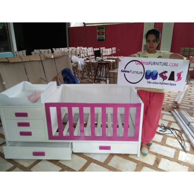 Box bayi tempat tidur bayi kayu jati minimalis modern