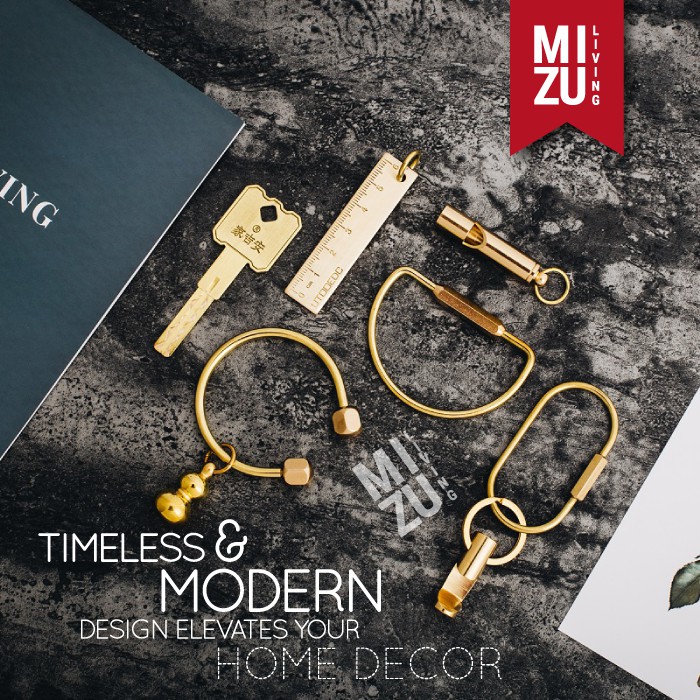 SUBLIMELY GOLDEN BRASS KEYRING Gantungan Kunci Emas Keys Organizer Keychain Screw Lock-3