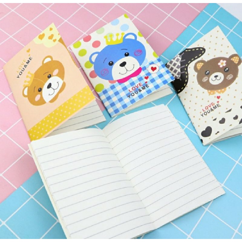 Buku Tulis Mini Cartoon Note Book Kartun Catatan Memo Pad Lucu Anak Sekolah ImporT