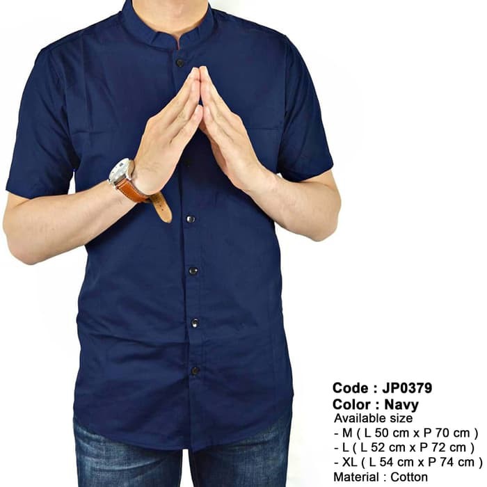 KEMEJA PRIA MAROON MERAH KERAH SHANGHAI KOKO + SLIMFIT + BAJU KERJA - HITAM, M