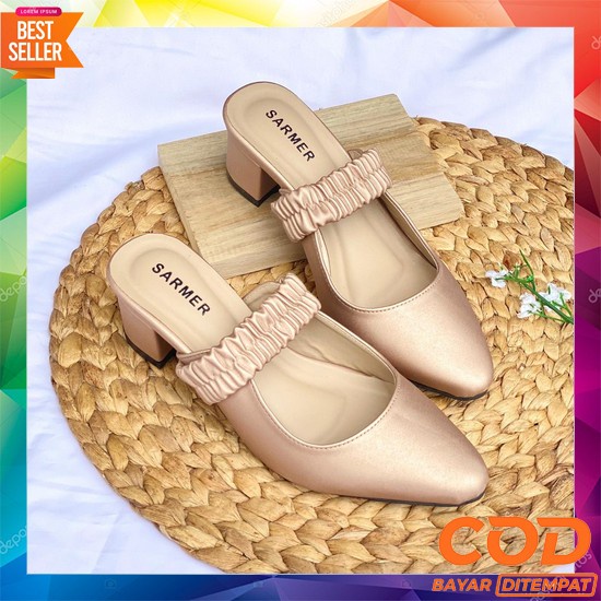 Heels Hills Heel Sepatu Hak Tinggi Hak Tahu Sandal Haihil Ibu2 Kondang Sarmer - Delicia Heels Mocca