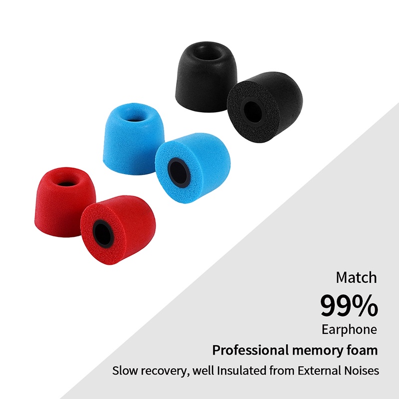 1 Pasang Cover Eartips Bahan Memory Foam Ukuran M 4.5mm Untuk Earphone