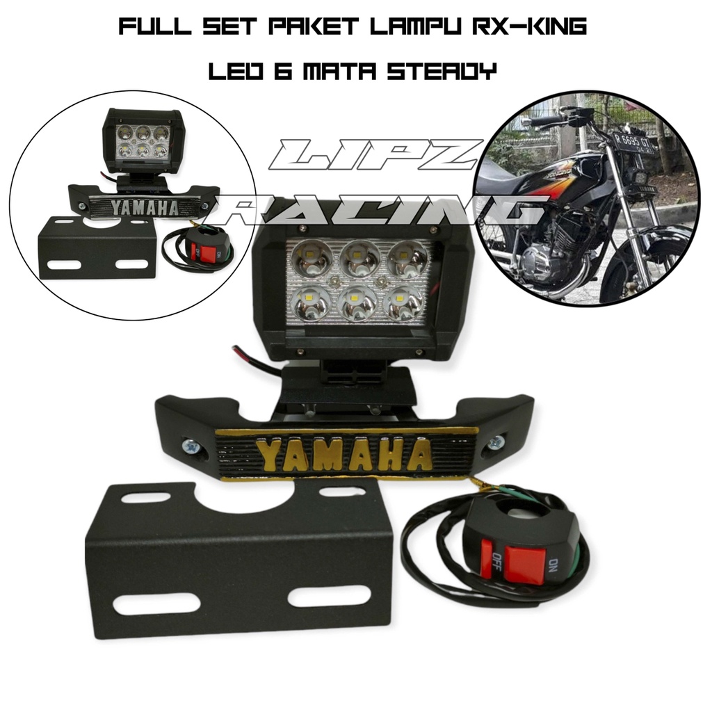 PAKET LAMPU RX-KING BYANGKEROK STYLE  LED STEADY + BREKET NOPOL  + SAKLAR ON/OFF