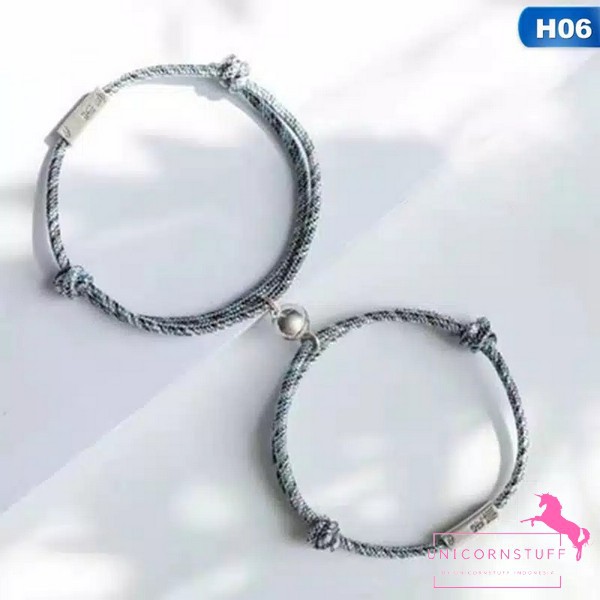 2 PC Gelang Couple Magnet Pacar Set LDR Pasangan Kembaran Cewek Cowok Sahabat