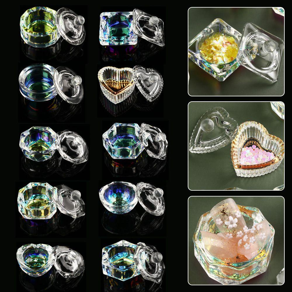 Preva Nail Art Cup Kaca Bening Cuci Kristal Pen Bubuk Cair Mangkok Alat Manikur