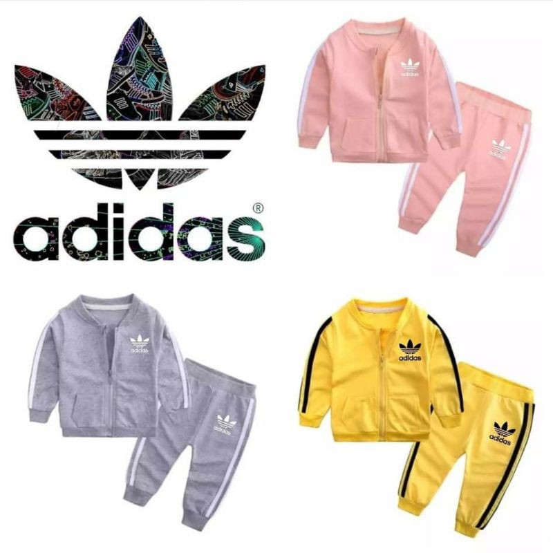 setelan jaket adidas anak satu set dengan celana training《6BULAN sampai 6TAHUN》