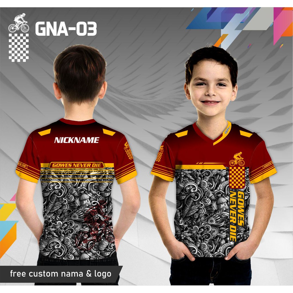 Jersey sepeda anak baju kaos gowes