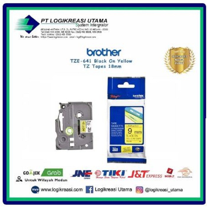 

Label Tape Brother TZe-641 Black On Yellow TZ Tapes 18mm