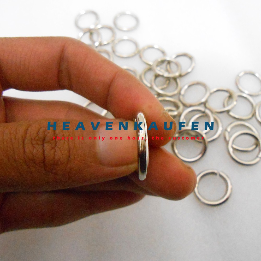 Ring Bulat / Ring O Kecil Diameter Lubang 1,5 cm Tebal 3 mm Silver Nikel