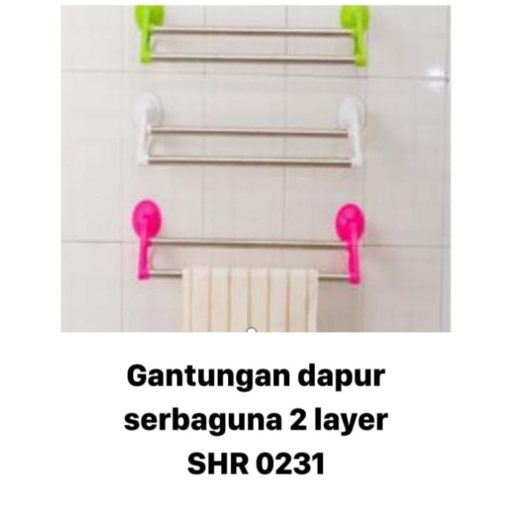 GANTUNGAN SET 6/TEMPEL ALAT DAPUR KAMAR MANDI BAJU PINTU KERAMIK KAYU KACA (1 LAYER - 2 LAYER)