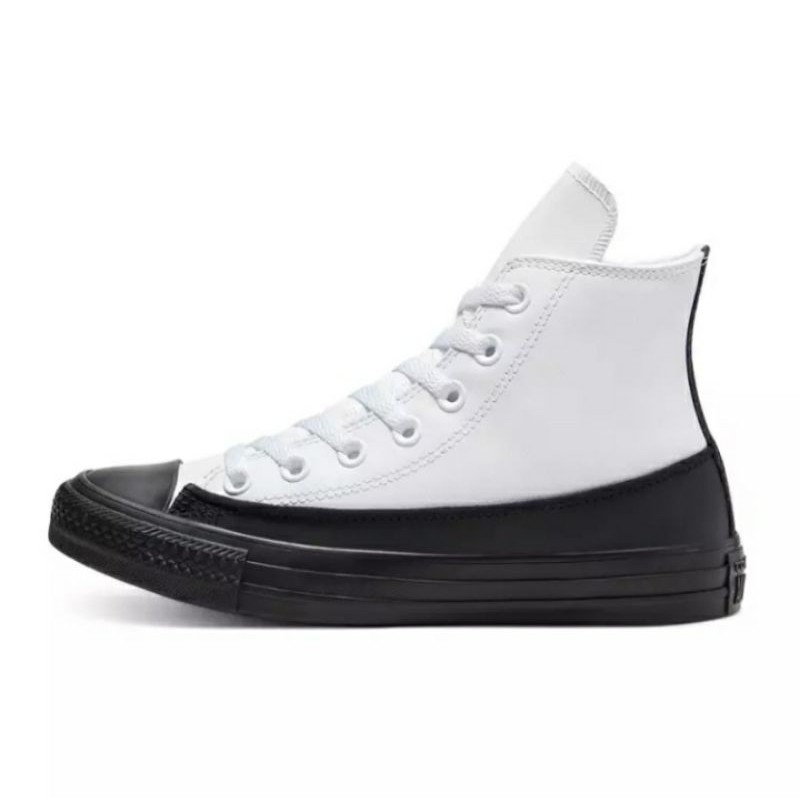 black converse with white