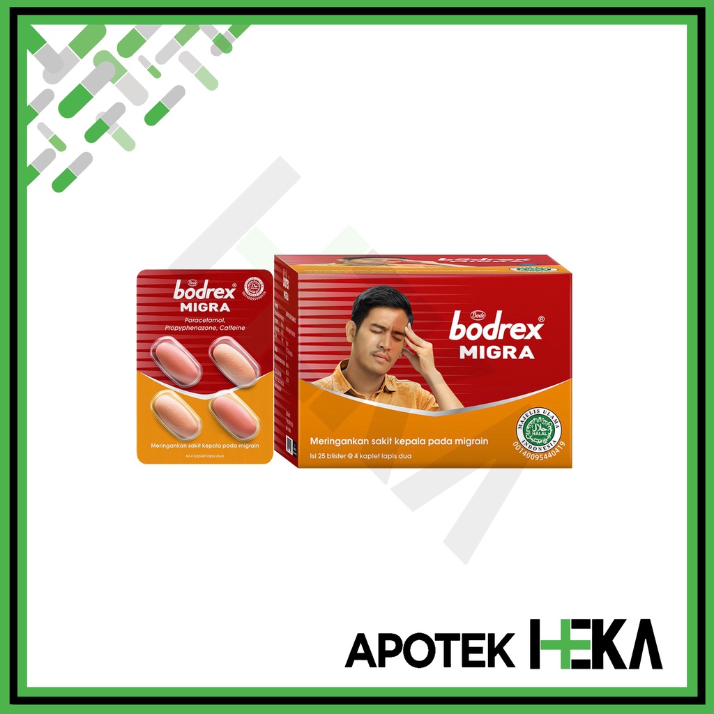 Bodrex Migra Box isi 25x4 - Meringankan Sakit Kepala Sebelah Migrain (SEMARANG)