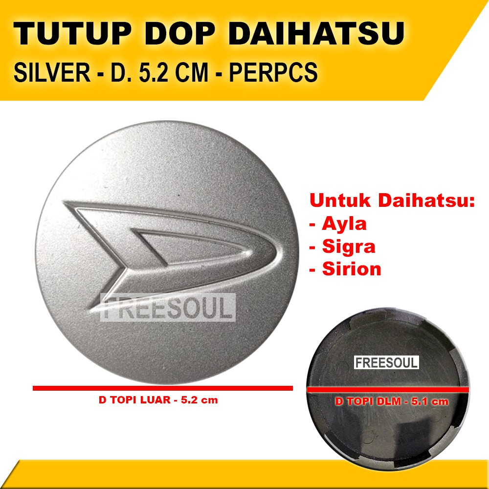 Tutup Dop Roda Daihatsu 5.2 cm - Tutup Velg Mobil Ayla Sigra Sirion