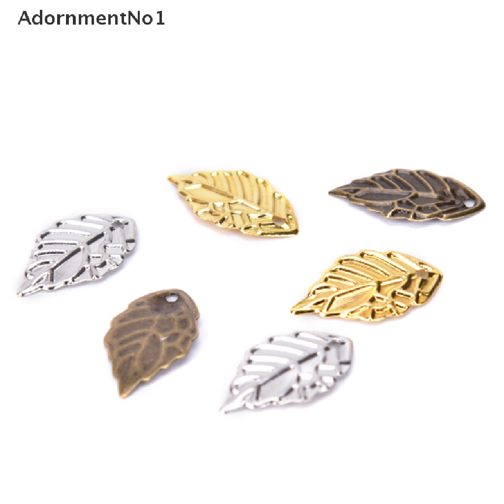 (AdornmentNo1) 100pcs / Set Liontin Daun Hollow Untuk Membuat Perhiasan DIY