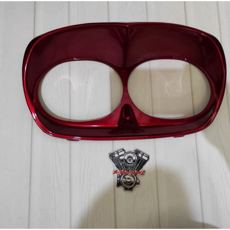 Scowl harley road glide trim lampu road glide red