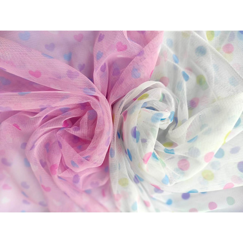 TERMURAH. Harga Grosir Kain Tulle Fancy / Tile Multi Color / Tile Pesta (Per 0,5 Meter)