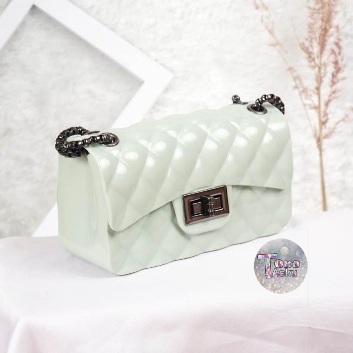 Hot sale   TAS JELLY GLOSSY SIZE 18 CM | TAS JELLY MINISO   hanya di shopee