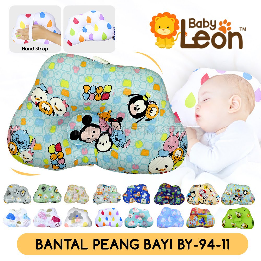 Bantal Bayi Anti Peyang bergambar BABY LEON BY-94-11 (Bahan CVC) Bantal Tidur Bayi Perlengkapan Bayi