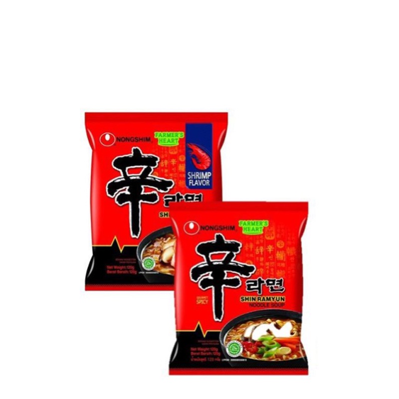 Jual Nong Shim Shrimp Shin Ramyun 120gr + Nong Shim Shin Ramyun Spicy ...