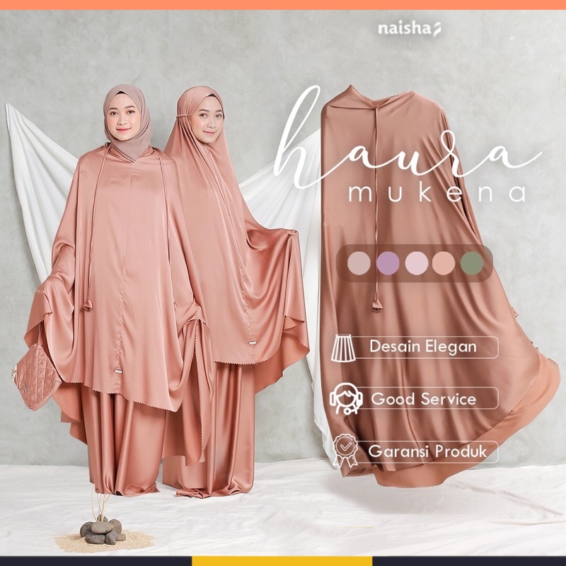 Haura Mukena Dewasa by Naishaofficial / Mukena Premium / Mukena Dewasa / Mukena Silky Premium Naisha