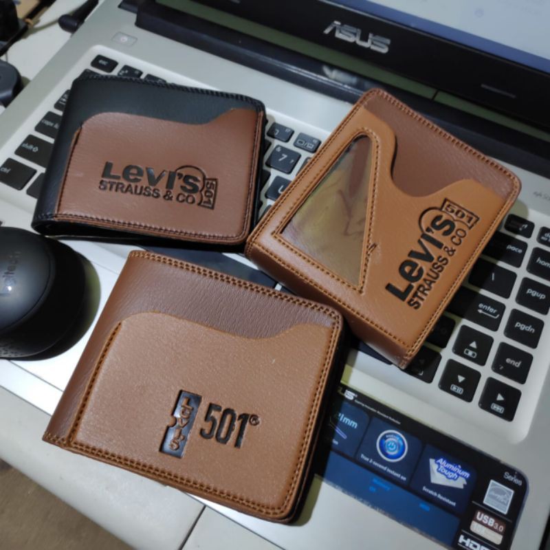 [COD] Dompet pria kulit sintetis kombinasi terbaru