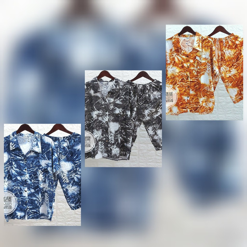 Baju tidur setelan rumahan katun rayon celana 7/8 ukuran jumbo