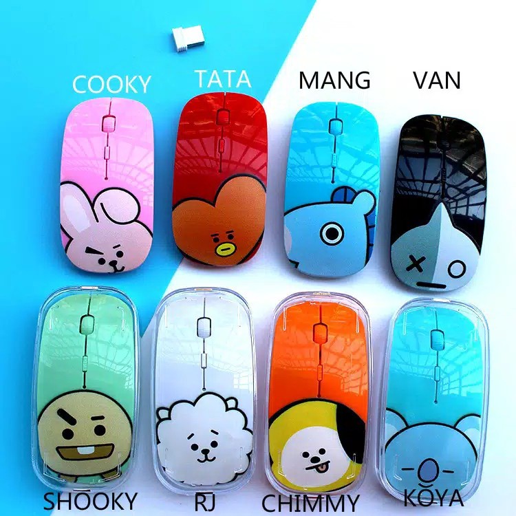 BTS BT21 KPOP Mouse Wireless Bluetooth untuk Notebook Desktop Komputer PC