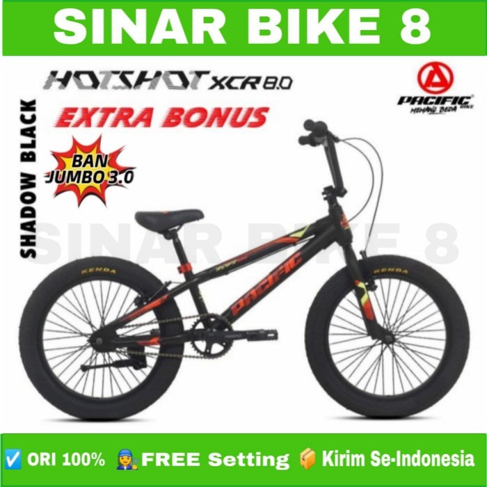 Sepeda Anak Laki  BMX HOTSHOT XCR 8.0 Ban Jumbo 3.0 Ukuran 20 Inch