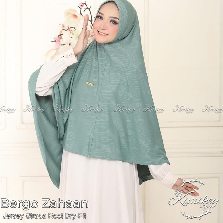 [Bvt31au22ĸ] Bergo ZAHAAN Kimikey Hijab Khimar Jumbo Kerudung Instan Jersey Strada Root Dry Fit Moti