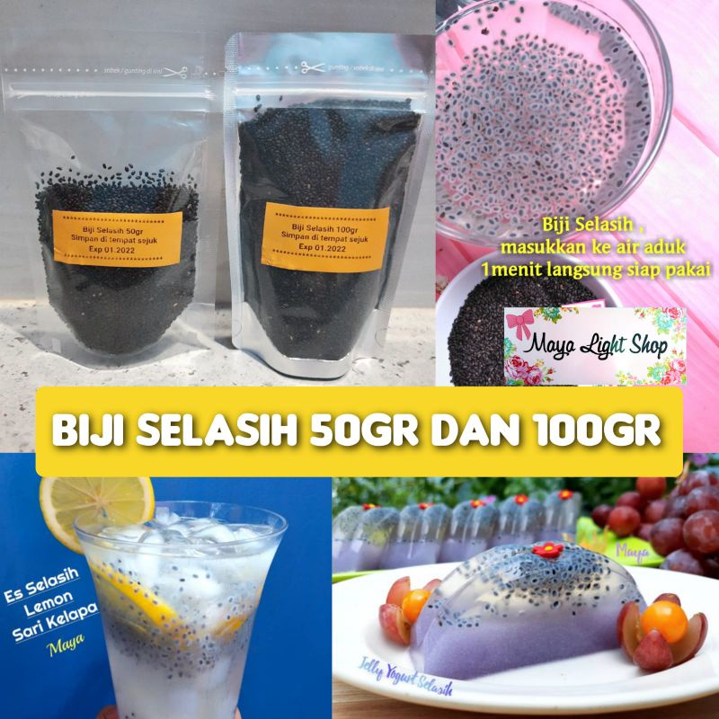 

Biji selasih basil seed 50gr 100gr bubuk minuman murah premium quality untuk panas dalam vegan diet fiber