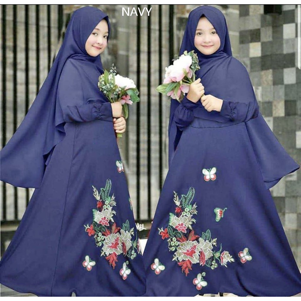 HOPYLOVY - Gamis Anak Bahan Jersey Umur 6 - 8 Tahun Sativa