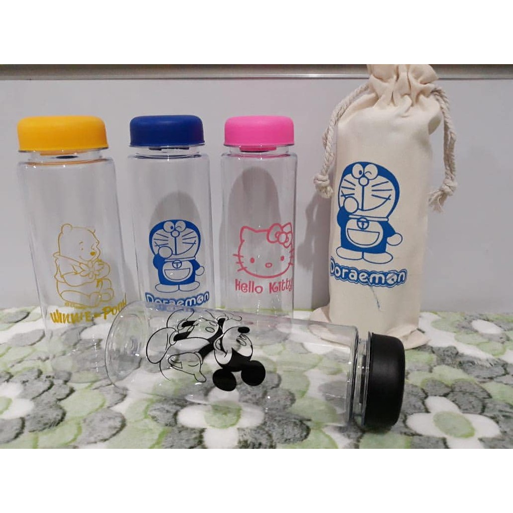 SRS (COD YES) BOTOL MINUM ANAK My Bottle Bening Karakter BPA FREE + POUCH - 500ml - Random Color