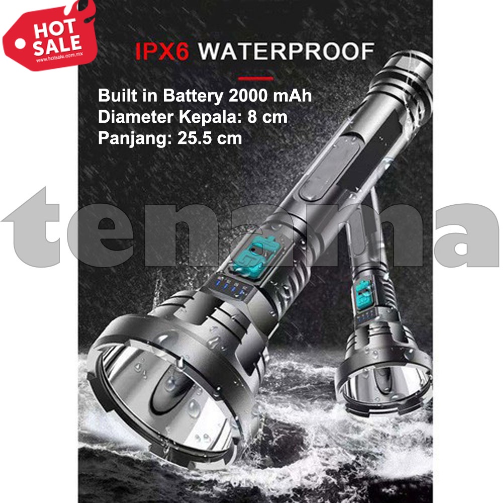 Senter LED Cree XPE 500 Lumens USB Charge 3 Mode Y-826 Waterproof IPX6