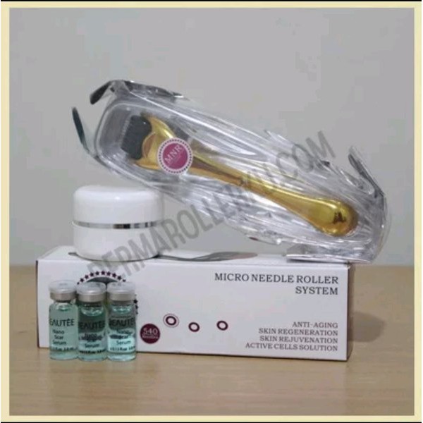 Promo  Paket Lengkap Dermaroller. Derma Roller. Cream Anastesi dan Serum Nano Scar  Terlaris