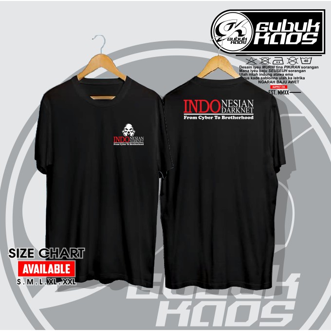 KAOS BAJU INDONESIAN DARKNET FROM CYBER / INDONESIA DARKNET FROM CYBER KAOS DISTRO - GUBUK KAOS