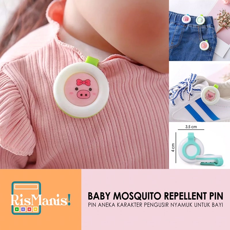 BABY MOSQUITO REPELLENT PIN - Bros Lucu Anak Bayi Balita Aneka Karakter Kartun Usir Gigitan Nyamuk