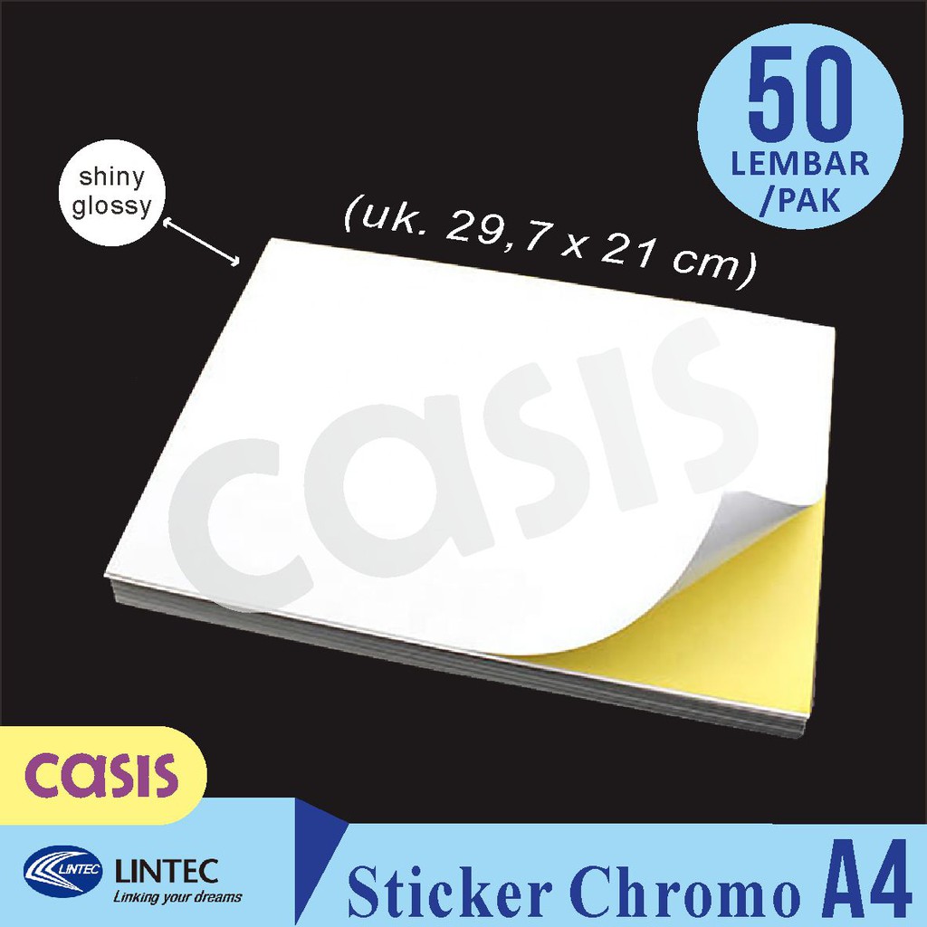 

stiker chromo glossy A4 isi 50 lbr - lintec - CASIS