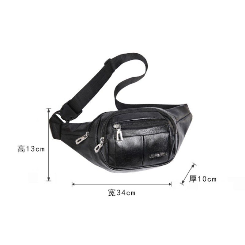 Waistbag Impor jingpin Pria Bahan kulit Sintesis / Tas Selempang Pria Impor