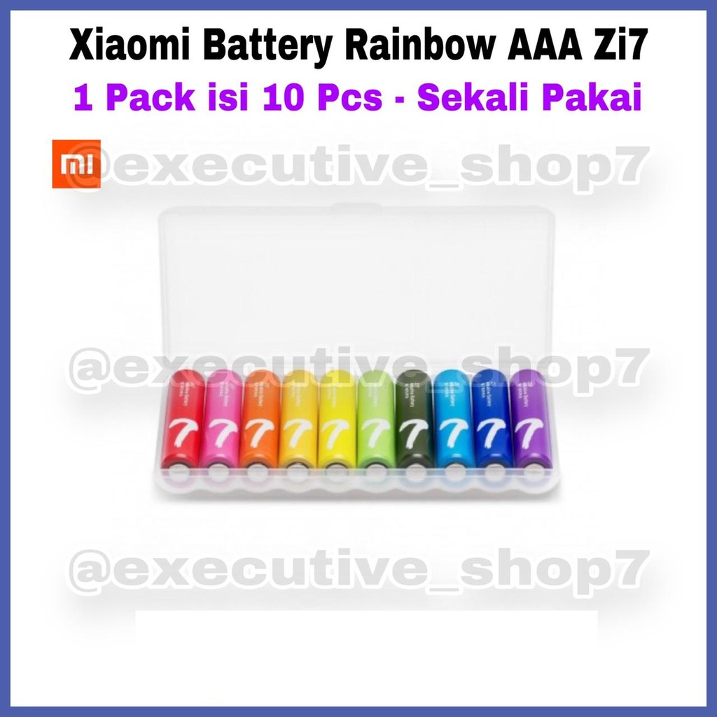 Xiaomi Battery Rainbow AAA Zi7 - 1 Pack isi 10 Pcs - Sekali Pakai