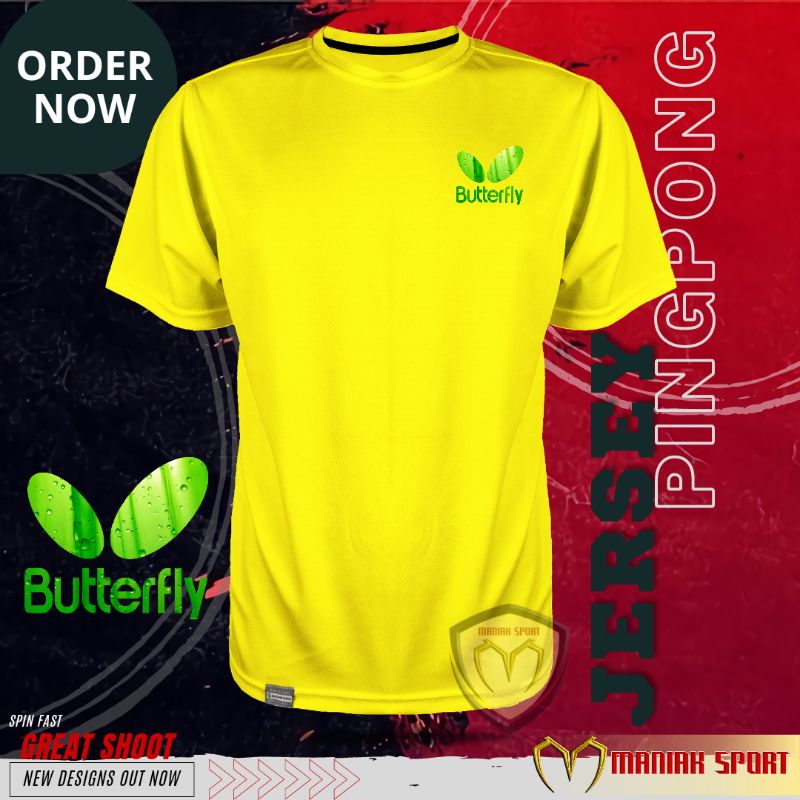 KPBK01 - KAOS PINGPONG BAJU TENIS MEJA BUTTERFLY JERSEY PREMIUM SABLON DTF TERBARU