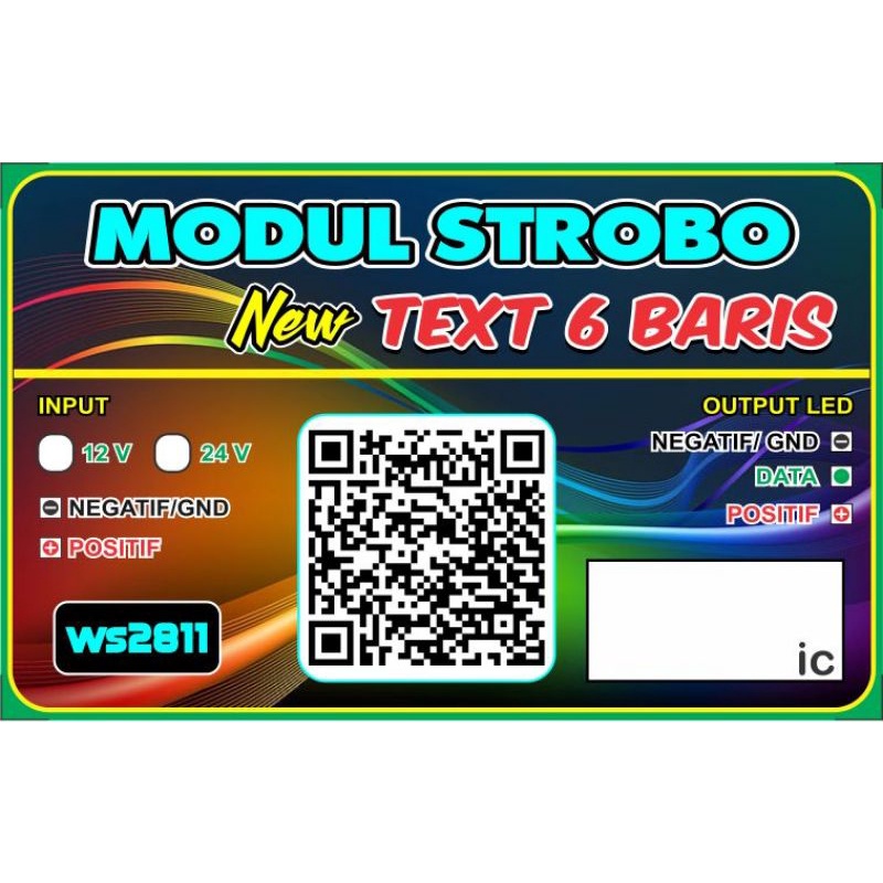 MODUL STROBO RUNNING TEKS 6 BARIS 12V/24V LED WS2811