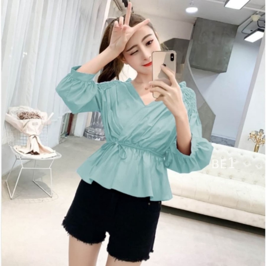 [NINDY Top VE]Blouse wanita mosscrepe var color